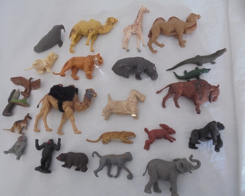 Vintage plastic zoo animals - zoo,