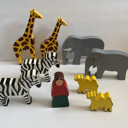 Vintage wooden zoo - vintage,