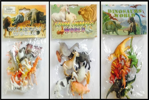 Plastic jungle zoo figures - zoo,