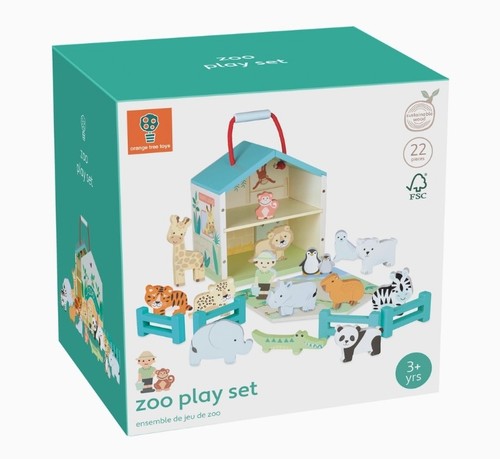 Wooden zoo play - play, set
