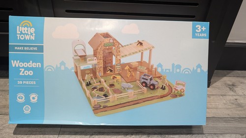 Little town wooden toy zoo - little,