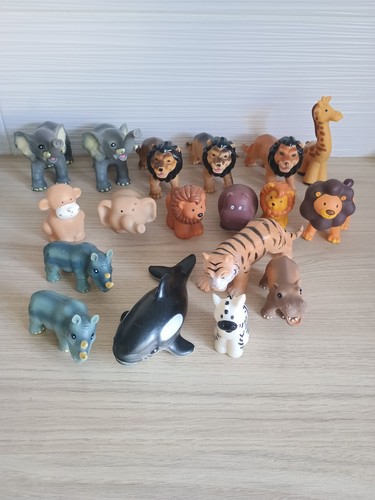 Rubber zoo animals mixed lot - ,