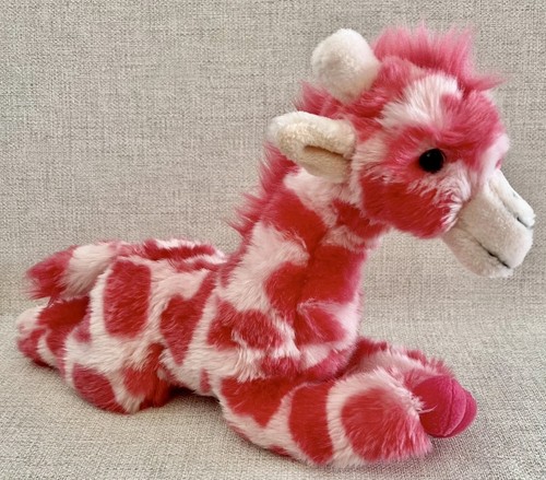 Giraffe pink soft toy - pink, plush